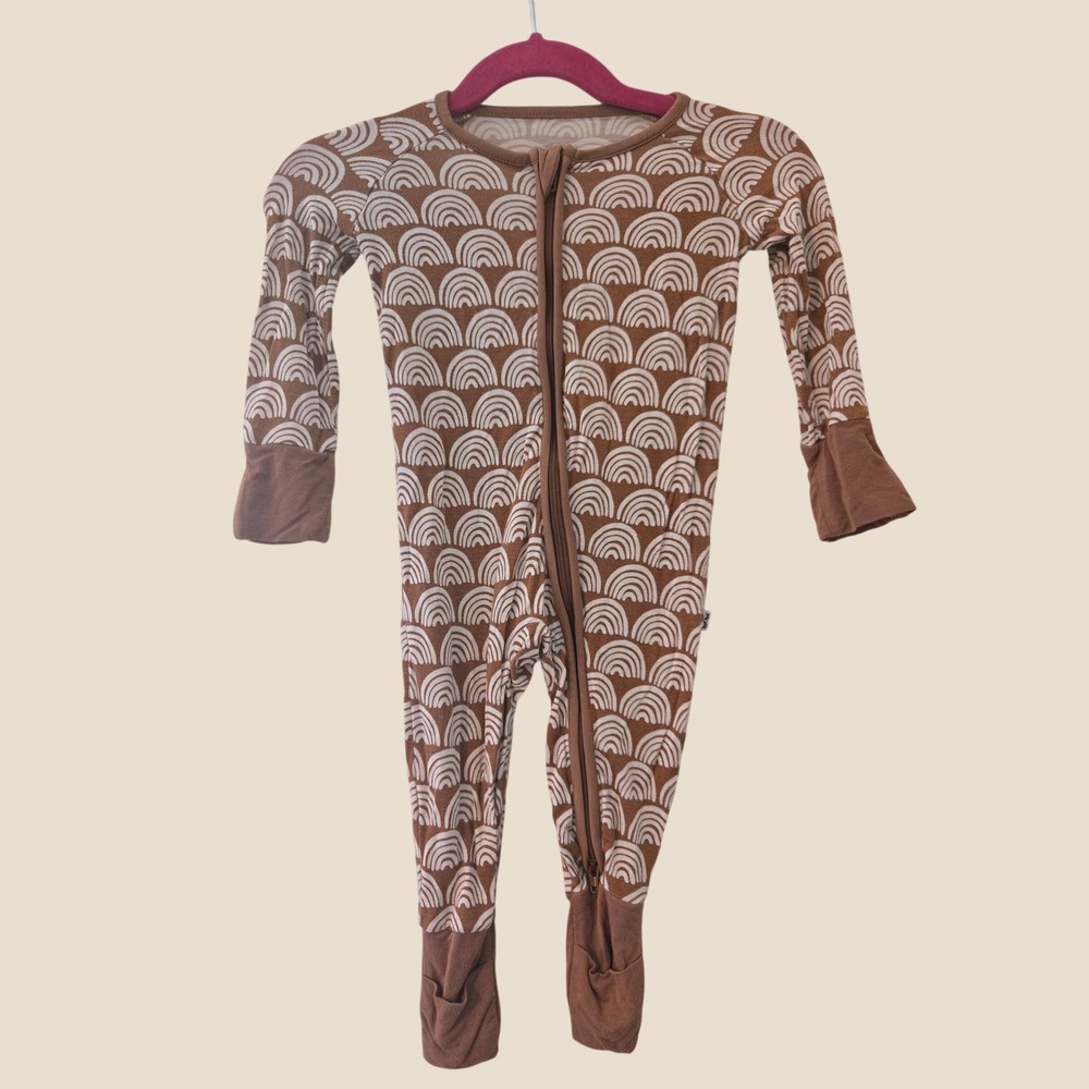 Little Sleepies Rainbow Bamboo Zippy Sleeper Clay Brown 3-6 Months
